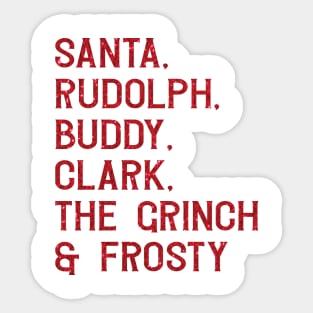 Christmas All Star List Sticker